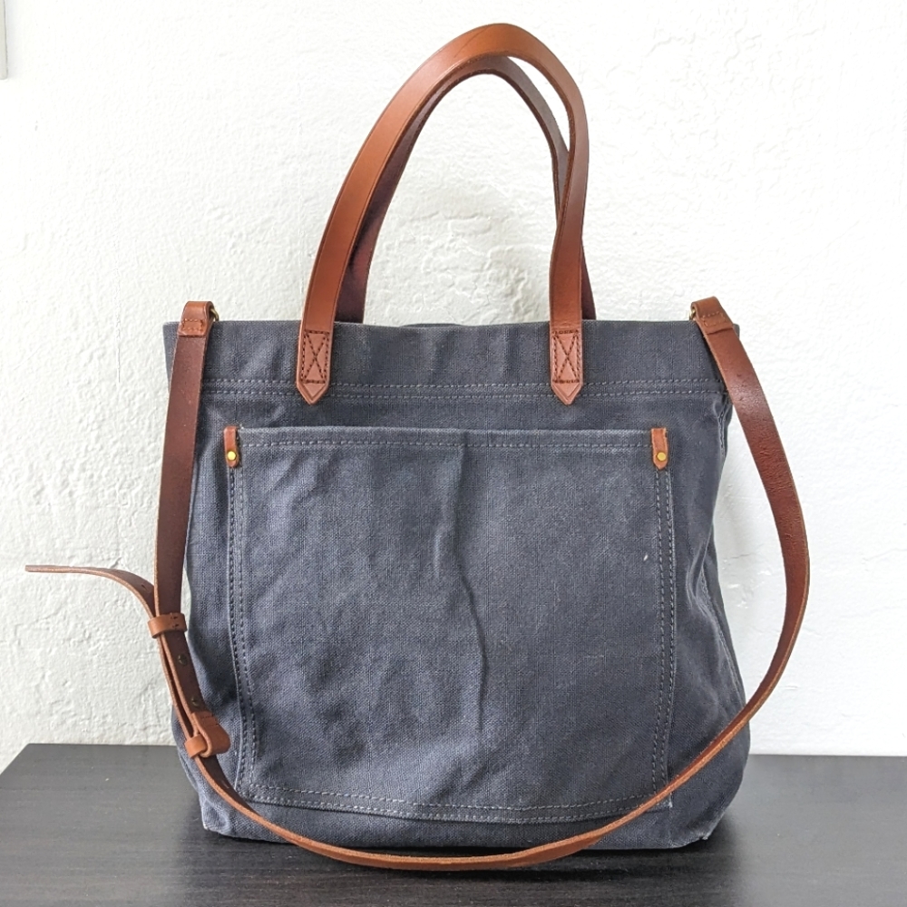 NWT Madewell Navy Canvas Transport Tote Medium
